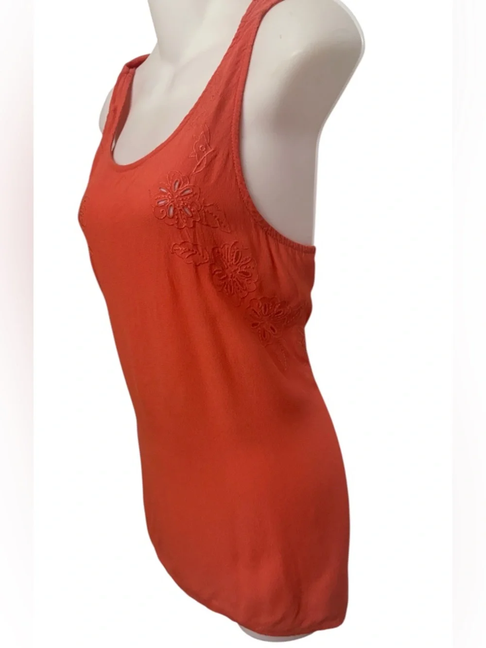 Eyeshadow Y2K Coral Embroidered Floral Tank Top Boho Indie Festival Women S - Picture 2 of 7